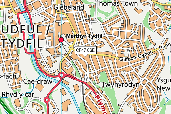 CF47 0SE map - OS VectorMap District (Ordnance Survey)