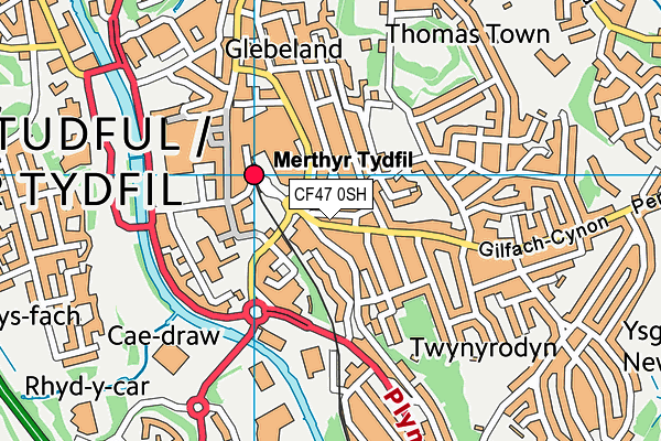 CF47 0SH map - OS VectorMap District (Ordnance Survey)