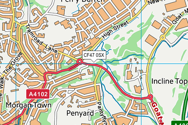 CF47 0SX map - OS VectorMap District (Ordnance Survey)