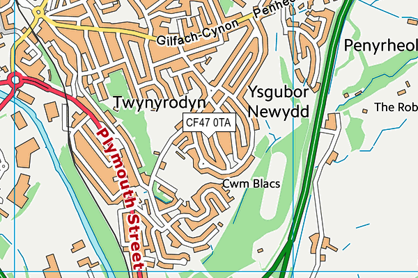 CF47 0TA map - OS VectorMap District (Ordnance Survey)