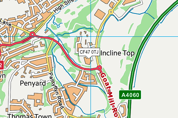 Map of INSPIRE FITNESS MERTHYR LIMITED at district scale
