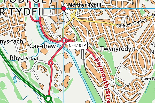 CF47 0TP map - OS VectorMap District (Ordnance Survey)