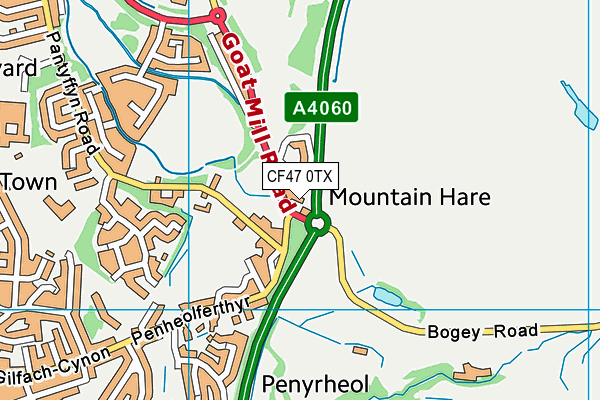 CF47 0TX map - OS VectorMap District (Ordnance Survey)