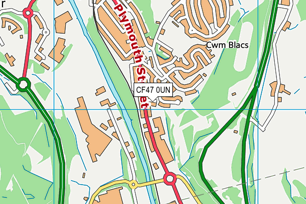 CF47 0UN map - OS VectorMap District (Ordnance Survey)