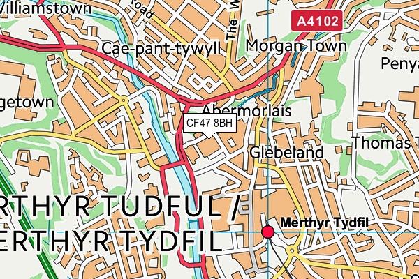 CF47 8BH map - OS VectorMap District (Ordnance Survey)