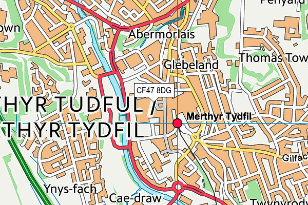 CF47 8DG map - OS VectorMap District (Ordnance Survey)