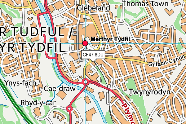 CF47 8DU map - OS VectorMap District (Ordnance Survey)