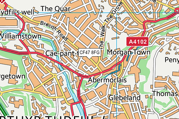 CF47 8FG map - OS VectorMap District (Ordnance Survey)