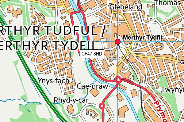 CF47 8HD map - OS VectorMap District (Ordnance Survey)