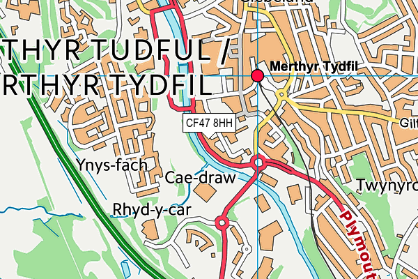 CF47 8HH map - OS VectorMap District (Ordnance Survey)