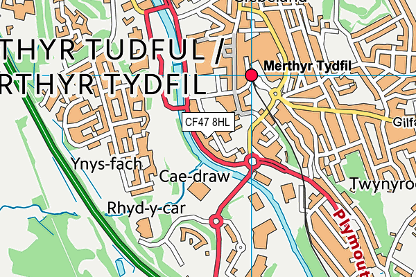 CF47 8HL map - OS VectorMap District (Ordnance Survey)