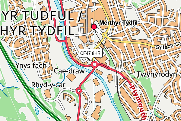 CF47 8HR map - OS VectorMap District (Ordnance Survey)