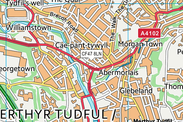 CF47 8LN map - OS VectorMap District (Ordnance Survey)