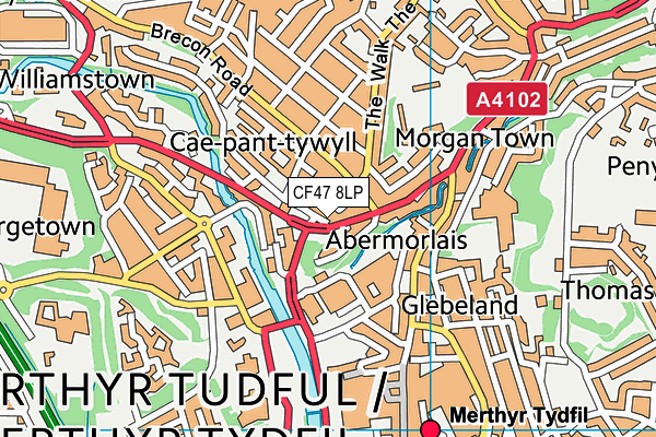 CF47 8LP map - OS VectorMap District (Ordnance Survey)