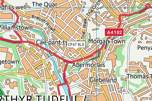 CF47 8LS map - OS VectorMap District (Ordnance Survey)