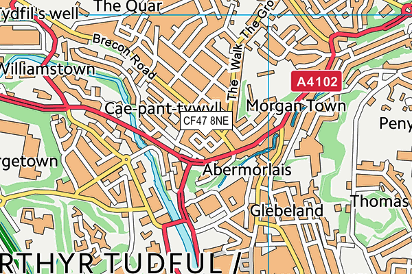 CF47 8NE map - OS VectorMap District (Ordnance Survey)