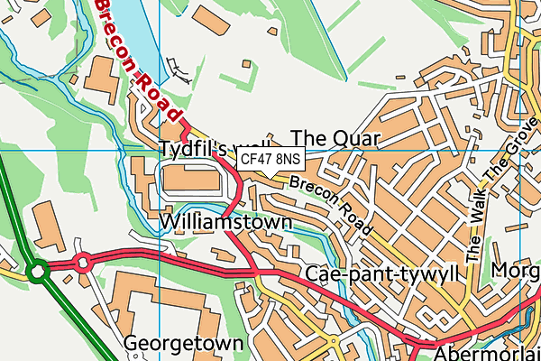 CF47 8NS map - OS VectorMap District (Ordnance Survey)