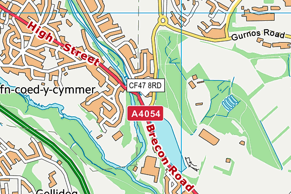 CF47 8RD map - OS VectorMap District (Ordnance Survey)