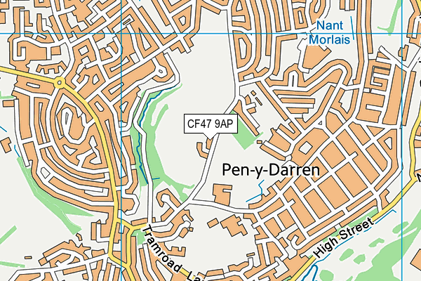 CF47 9AP map - OS VectorMap District (Ordnance Survey)