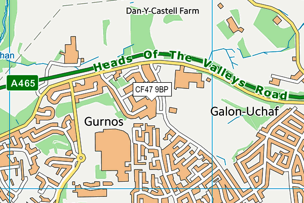 CF47 9BP map - OS VectorMap District (Ordnance Survey)