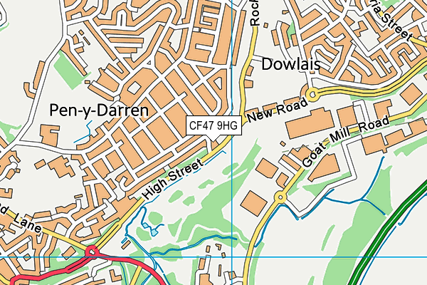 CF47 9HG map - OS VectorMap District (Ordnance Survey)