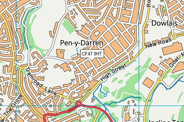 CF47 9HT map - OS VectorMap District (Ordnance Survey)