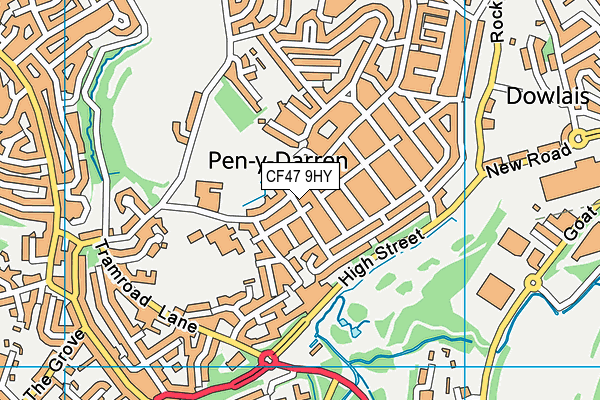 CF47 9HY map - OS VectorMap District (Ordnance Survey)