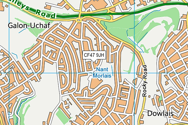 CF47 9JH map - OS VectorMap District (Ordnance Survey)