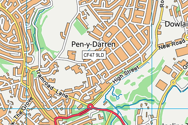 CF47 9LD map - OS VectorMap District (Ordnance Survey)