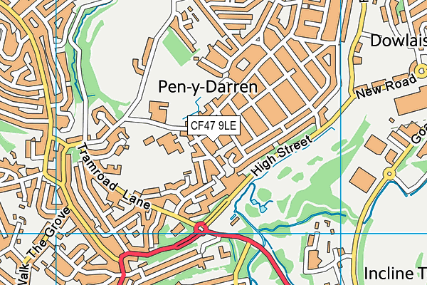 CF47 9LE map - OS VectorMap District (Ordnance Survey)