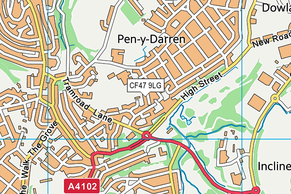 CF47 9LG map - OS VectorMap District (Ordnance Survey)