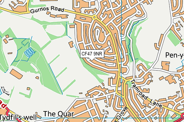 CF47 9NR map - OS VectorMap District (Ordnance Survey)