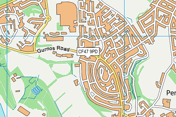 CF47 9PD map - OS VectorMap District (Ordnance Survey)