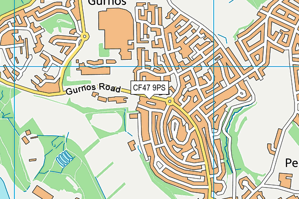 CF47 9PS map - OS VectorMap District (Ordnance Survey)