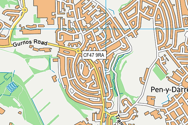 CF47 9RA map - OS VectorMap District (Ordnance Survey)