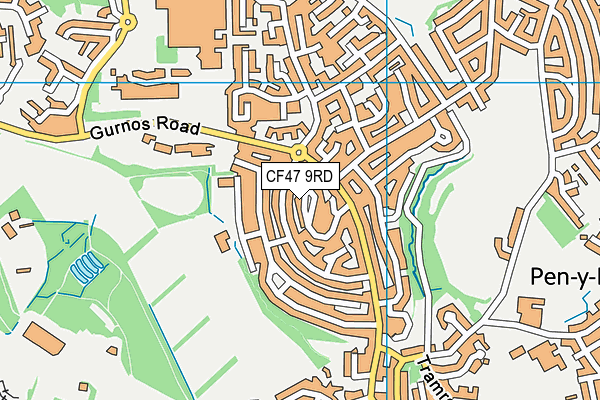 CF47 9RD map - OS VectorMap District (Ordnance Survey)