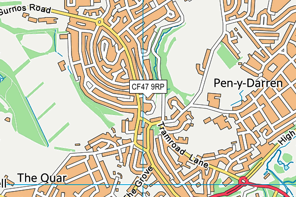 CF47 9RP map - OS VectorMap District (Ordnance Survey)