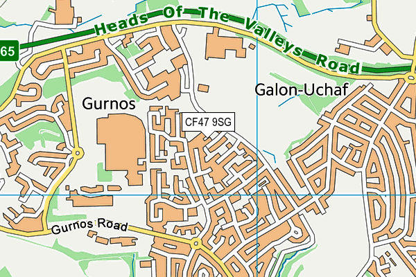 CF47 9SG map - OS VectorMap District (Ordnance Survey)