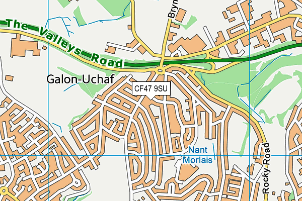 CF47 9SU map - OS VectorMap District (Ordnance Survey)