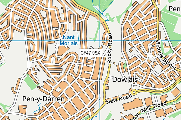 CF47 9SX map - OS VectorMap District (Ordnance Survey)