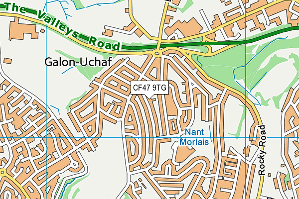 CF47 9TG map - OS VectorMap District (Ordnance Survey)