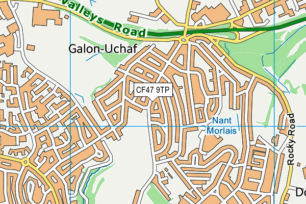 CF47 9TP map - OS VectorMap District (Ordnance Survey)