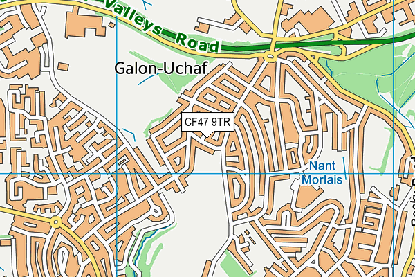 CF47 9TR map - OS VectorMap District (Ordnance Survey)