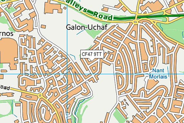 CF47 9TT map - OS VectorMap District (Ordnance Survey)