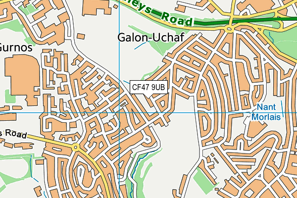CF47 9UB map - OS VectorMap District (Ordnance Survey)