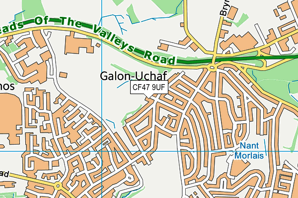 CF47 9UF map - OS VectorMap District (Ordnance Survey)