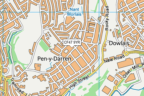 CF47 9YR map - OS VectorMap District (Ordnance Survey)