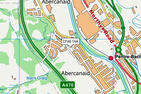 CF48 1AA map - OS VectorMap District (Ordnance Survey)