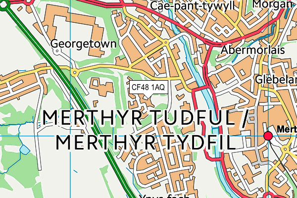 CF48 1AQ map - OS VectorMap District (Ordnance Survey)