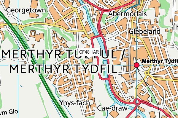 CF48 1AR map - OS VectorMap District (Ordnance Survey)